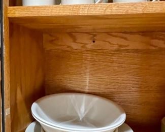 Corning off white serving pieces