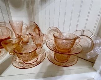 Pink depression glass