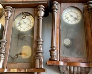 pair of antique clocks (as found)