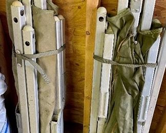 pair of Army cots