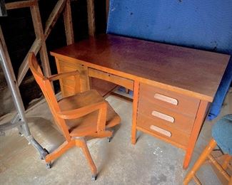 Solid wood desk and chair