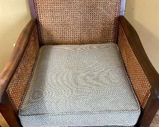 Very Nice Cane Chair with Fabric Seating.  Very Good Shape $195