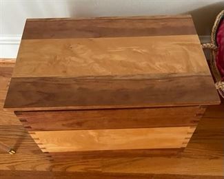 Handcrafted cherry and maple box.