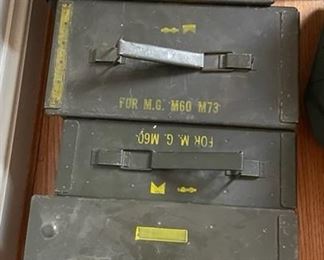 Ammunition boxes.