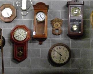 Large selection of wind up clocks