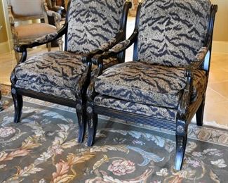 pair (2) chairs by Councill Furniture, custom, Made in the USA