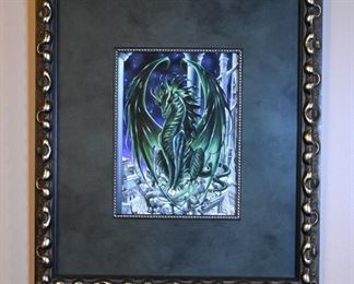 framed dragon art