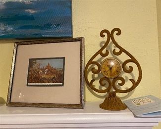 Close up of picture & clock