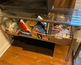 Different metal & glass desk