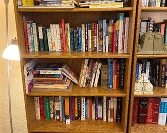 Stand lamp & 2nd open oak bookcase