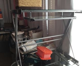 Two glass top desks in Bedroom