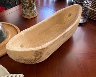 Hand carved dough bowl
