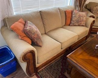 This like new sofa from the Cindy Crawford collection even has a matching loveseat and chaise lounger.