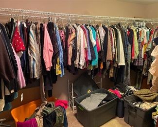 We’re still hanging clothes!! I promise you won’t be disappointed. If the brand was at nordstroms, it’s here. The entire closet is all named brands you’ll know and love. 