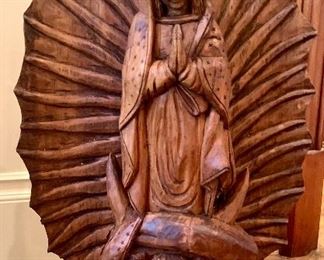 Our Lady of Guadalupe carved from one piece of wood