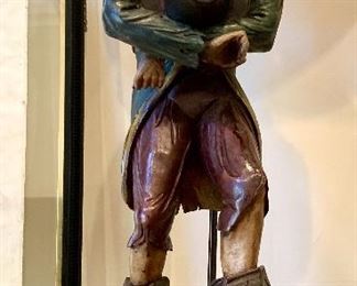 Pair of hand carved and painted antique late 18th c. "Blind Beggars" mounted on lamp stands.  Purchased in a Florence antique shop in the 1970's