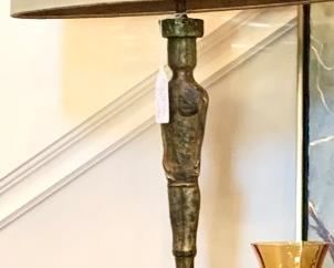 Pair of John Richard iron figural lamps (male & female)