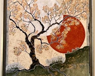 Asian inspired painting signed WL Wilkerson (Wendy Wilkerson)