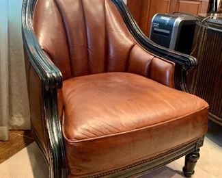 Leather accent chair