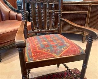 Antique carved accent chair