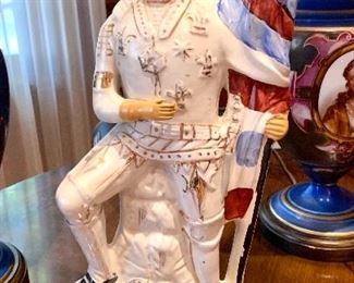 Antique Sheffield porcelain warrior