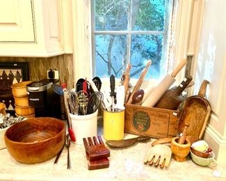 Antique wood kitchenalia