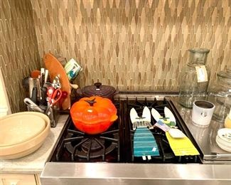 Le Crueset pumpking & purple heart pans