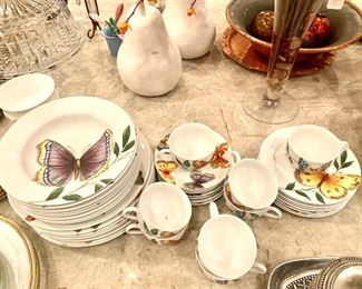 8 - five piece place settings Queen's Butterfly dinnerware