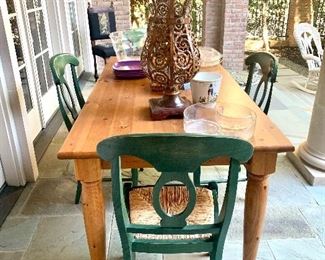 Pottery Barn pine table & chairs
