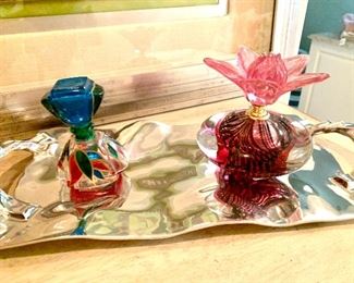 Art glass perfume bottles