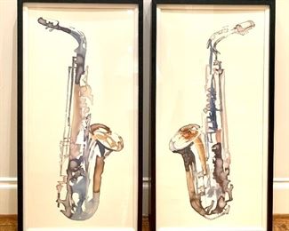 Pair of Saxophone prints