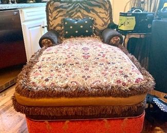 Gorgeous custom upholstered chaise lounge
