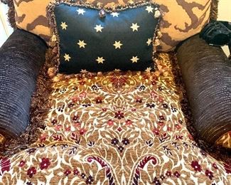 Gorgeous multi-fabric upholstered chaise lounge