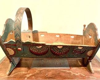 18th c Austrian painted cradle