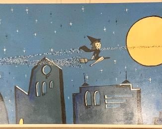 Fabulous "Bewitched" painting on wood signed Brad Allen