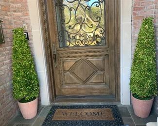 Pair of faux topiaries