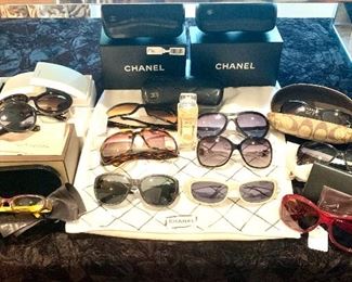 Large selection of Chanel sunless along with Fendi, Coach, Louis Vuitton, Dolce & Gabbana, Panama Jack, Oakley 