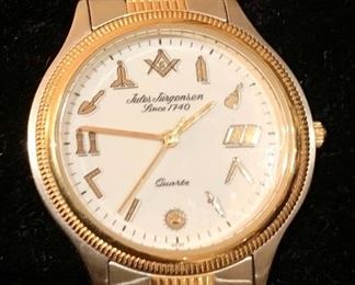 Jules Jergenson men's Masonic watch