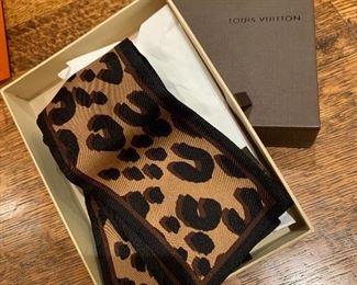 Louis Vuitton silk leopard bandeau scarf
