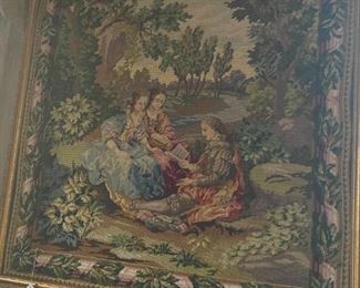 NEEDLE POINT FRENCH COURTING SCENE