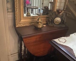 GOLD LEAF MIRROR AND GATELEG TABLE