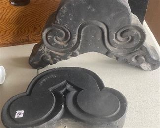 THESE ORNAMENTAL PIECES WERE REMOVED FROM A BUILDING IN JAPAN