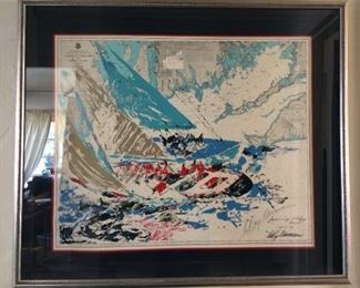 LEROY NEIMAN AMERICA'S CUP HAND SIGNED SEIRGRAPH