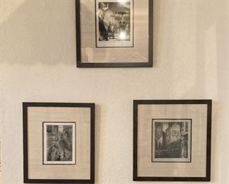 NATHANIEL CLARK PENCIL SIGNED ENGRAVINGS