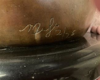 SIGNATURE ON LARGE CAT SCULPTURE PRIOR PHOTO