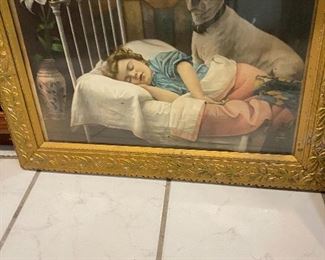 1920s painting in Ornate gold frame$30.00 now!!