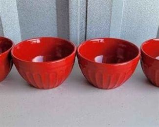 Red Stoneware Bowls NEW