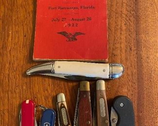 Pocket knives &  1922 Candidates Handbook