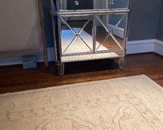 Pair of mirrored end tables or nightstands.  32"w x 16"d x 33"h. $420 pair.