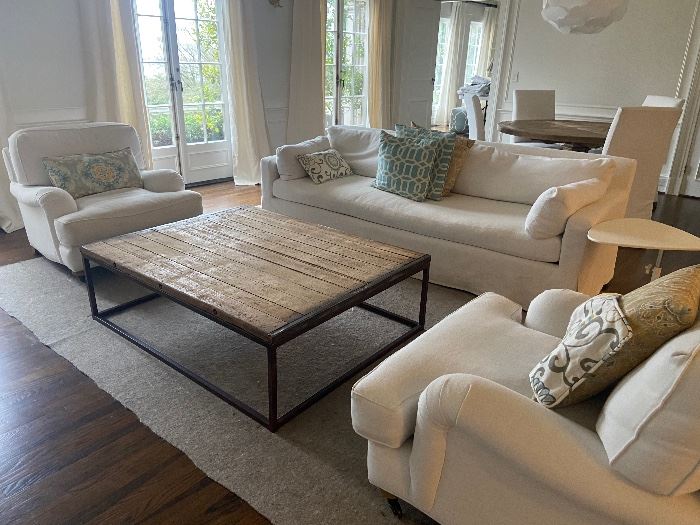 Restoration Hardware Living Room ready to go!  See details in following  photos.